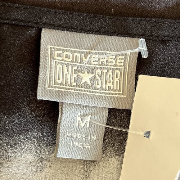 Converse One Star Womens Sheer Top Size M Black Tie Dye Punk Grunge Emo Rocker - Picture 6 of 8